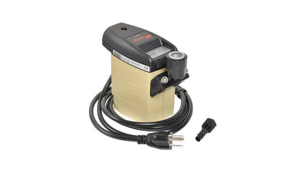 A step-down voltage converter with European plug adapter from Air Centers of Florida, suitable for converting 220-240v to 110-120v for electronic devices.