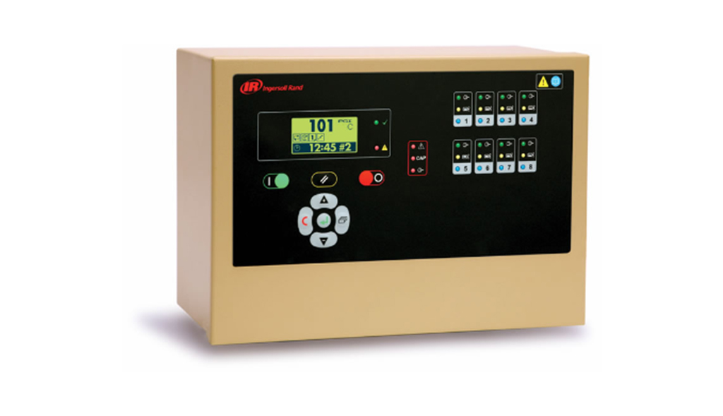 Industrial control panel with digital display and keypad, provided by Air Centers of Florida.