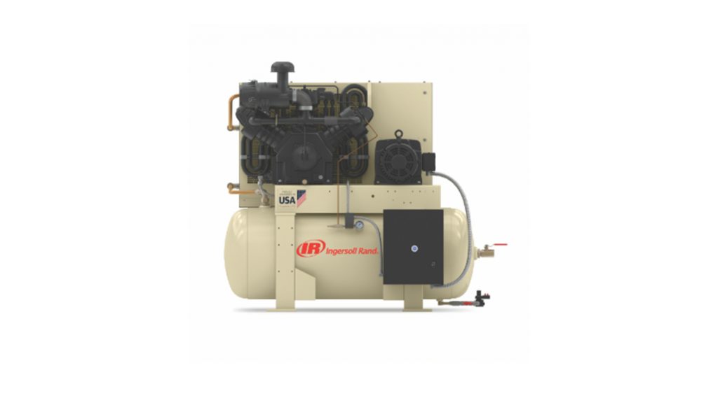 Industrial air compressor system from Air Centers of Florida on a white background.