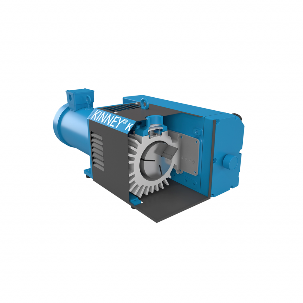 Kinney oil-sealed rotary vane vacuum pump cutaway view